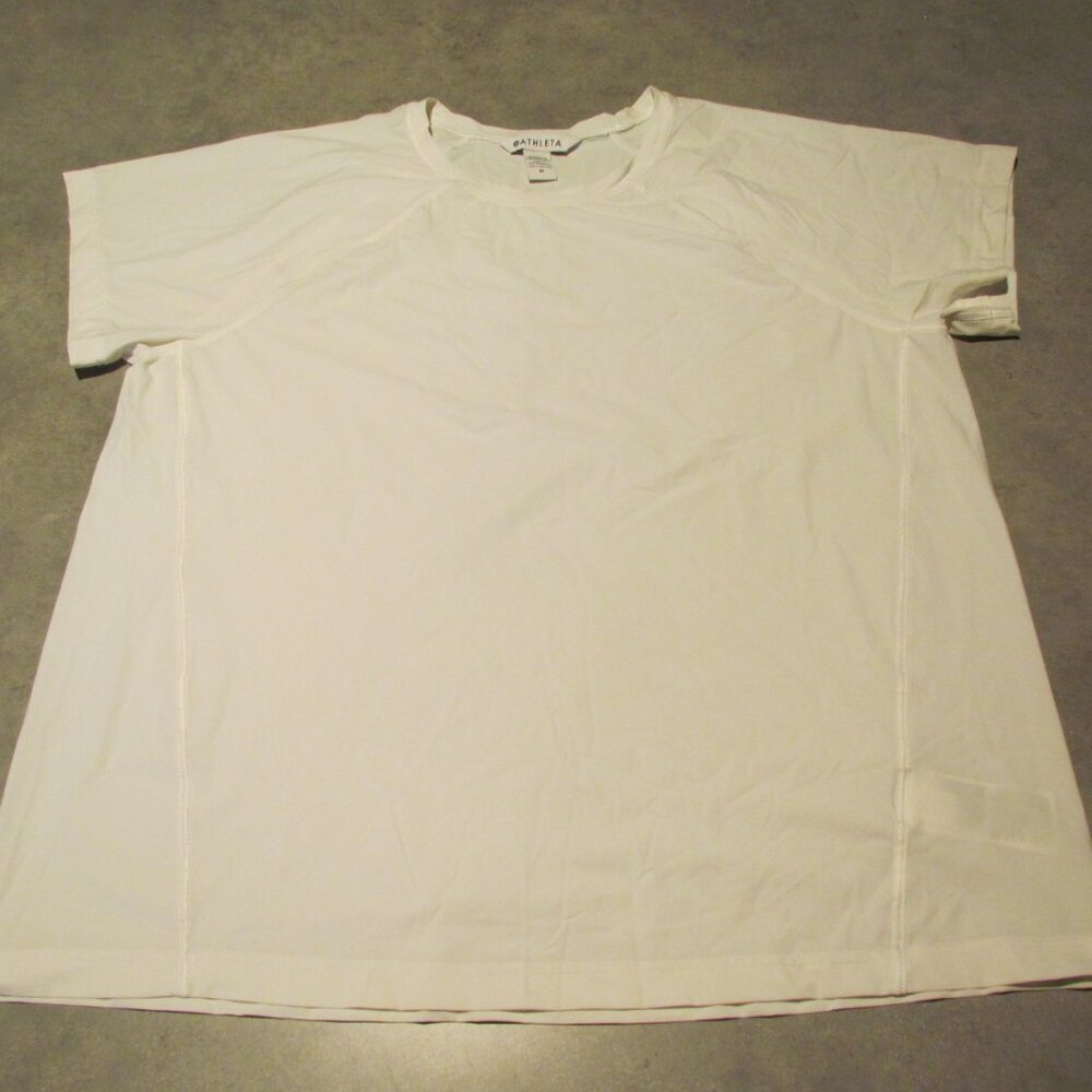 Athleta Shirt womens Medium Activewear Workout GYM Shirt White